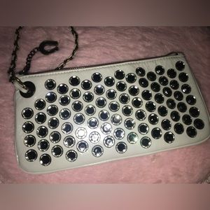 Betsey Johnson sequin rhinestone crystal clutch purse handbag vintage wristlet